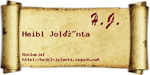 Heibl Jolánta névjegykártya